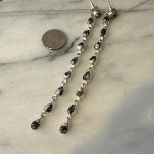 Sterling Silver White Buffalo Stone Drop Earrings